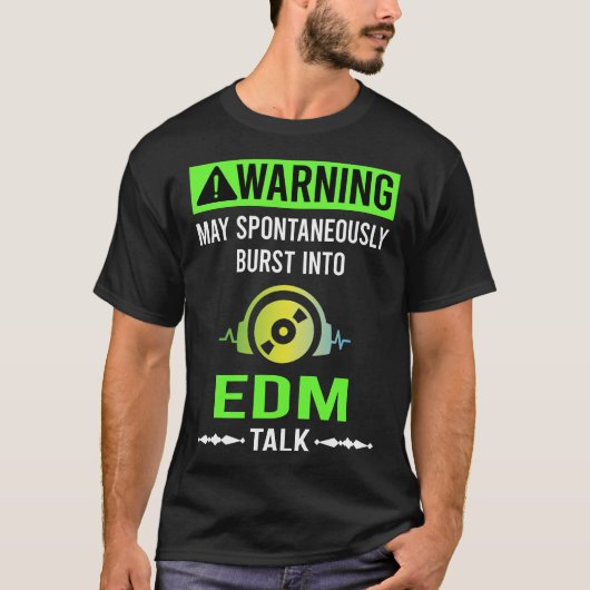 Grüne Warnung EDM T-Shirt (Vorderseite)