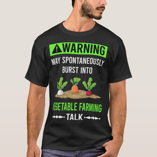 Grüne Warnung Gemüsebau T-Shirt (Vorderseite)