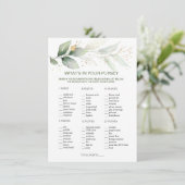 Grüne, was in deinem puren Brautparty-Spiel steckt Einladung (Stehend Vorderseite)