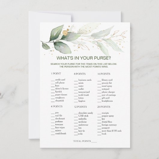 Grüne, was in deinem puren Brautparty-Spiel steckt Einladung (Vorderseite)