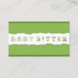 Grüne Wäsche Babysitter- und Kinderbetreuungskarte Visitenkarte