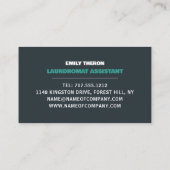 Grüne Waschmaschine, Waschsalon, Reinigungsservice Visitenkarte (Rückseite)