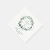 Grüne Wasserfarbe Blaues Kreuz Erste Kommune Serviette (Ecke)