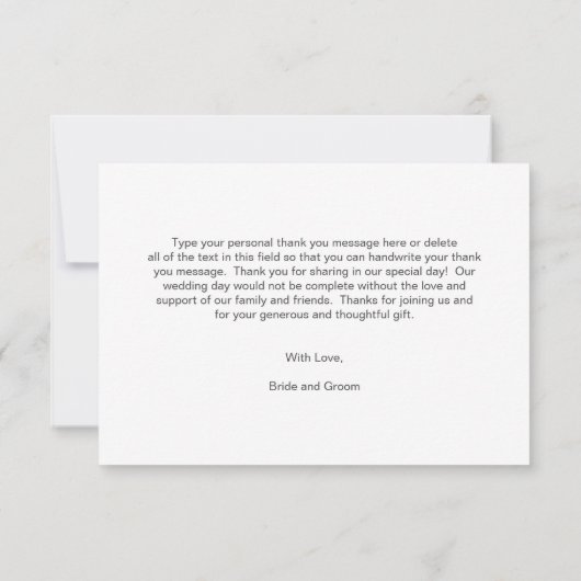 Grüne Wasserfarbe Botanische Sukkulente Hochzeit Dankeskarte (Rückseite)