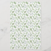 Grüne Wasserfarbe Cross Baby Segen Einladung (Rückseite)