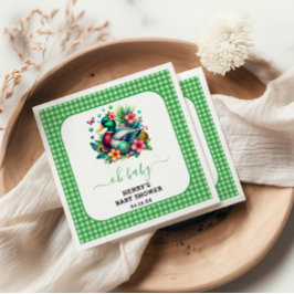 Grüne Wasserfarbe Ein Lucky Duck Boy 1. Geburtstag Serviette