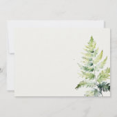 Grüne Wasserfarbe Fern Foliage Bridesmaid Einladung (Rückseite)
