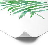Grüne Wasserfarbe Fern Pflanze Poster (Ecke)