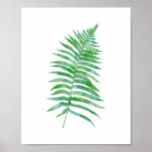 Grüne Wasserfarbe Fern Pflanze Poster (Vorne)