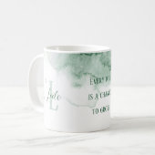 Grüne Wasserfarbe für personalisierte Affirmation Kaffeetasse (Vorderseite Links)