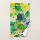 Grüne Wasserfarbe Fusion Badhandtuch Set (Handtuch)