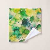 Grüne Wasserfarbe Fusion Badhandtuch Set (Waschlappen)
