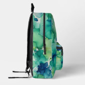 Grüne Wasserfarbe Fusion Bedruckter Rucksack (Links)