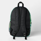 Grüne Wasserfarbe Fusion Bedruckter Rucksack (Rückseite)