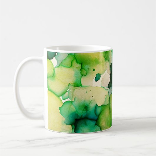 Grüne Wasserfarbe Fusion Kaffeetasse (Links)