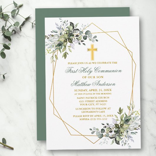 Grüne Wasserfarbe Geo Rahmen Grüne Kommune Einladung