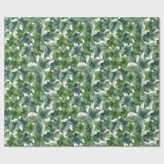 Grüne Wasserfarbe IV Blätter Geschenkpapier (Flach)