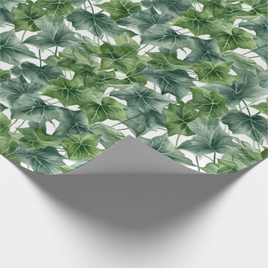 Grüne Wasserfarbe IV Blätter Geschenkpapier (Ecke)