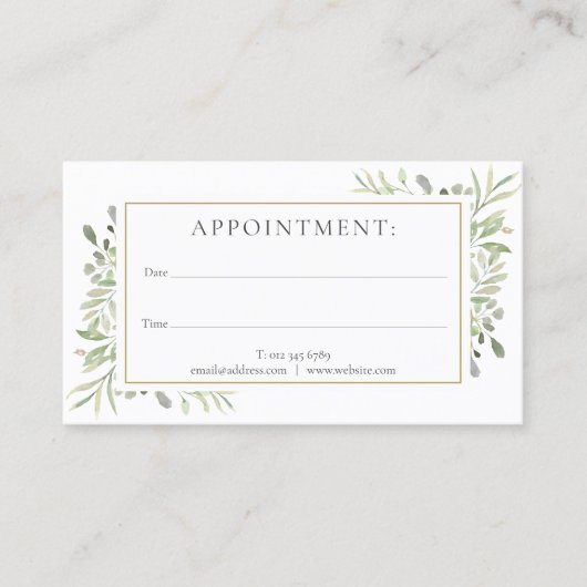 Grüne Wasserfarbe Karte (Vorderseite)