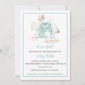 Grüne Wasserfarbe Kinderdusche Einladung (Vorderseite)