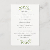 Grüne Wasserfarbe Leaf Wedding Hotel Unterkunft Begleitkarte (Vorderseite)