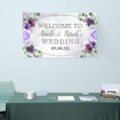 Grüne Wasserfarbe Lila Blütenwelt Hochzeitsfeier Banner (Messeveranstaltung)