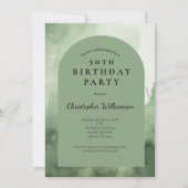 Grüne Wasserfarbe Männermoderne Arche 50. Geburtst Einladung (Vorderseite)