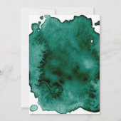 Grüne Wasserfarbe Moderne Elegante Hochzeit Einladung (Rückseite)
