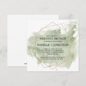 Grüne Wasserfarbe nach Hochzeiten Brunch Einladung (Vorne/Hinten)