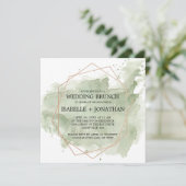 Grüne Wasserfarbe nach Hochzeiten Brunch Einladung (Stehend Vorderseite)