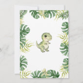 Grüne Wasserfarbe Niedlich Drei-Rex-Dinosaurier-Ge Einladung (Rückseite)