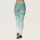 Grüne Wasserfarbe Ombre Leggings (Rückseite)