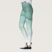 Grüne Wasserfarbe Ombre Leggings (Links)