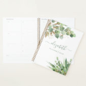 Grüne Wasserfarbe Personalisiert Mit Monogramm Planer (Anzeige)