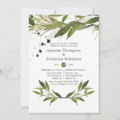 Grüne Wasserfarbe Probe Hochzeit Abendessen Einladung (Vorderseite)