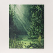 Grüne Wasserfarbe Puzzle (Vertikal)