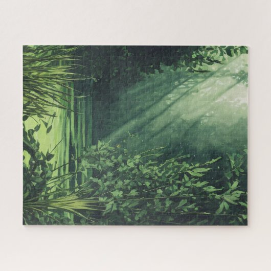 Grüne Wasserfarbe Puzzle (Horizontal)
