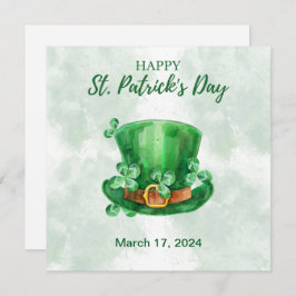 Grüne Wasserfarbe St. Patrick's Day Feiertagskarte