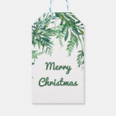 Grüne Wasserfarbe Tropische Blätter Weihnachten Geschenkanhänger (Rückseite)