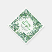 Grüne Wasserfarbe Tropische Blätter Weihnachten Na Serviette (Ecke)