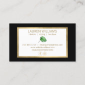 Grüne Wasserfarbe Tropisches Monsterer Muster Schw Visitenkarte (Rückseite)