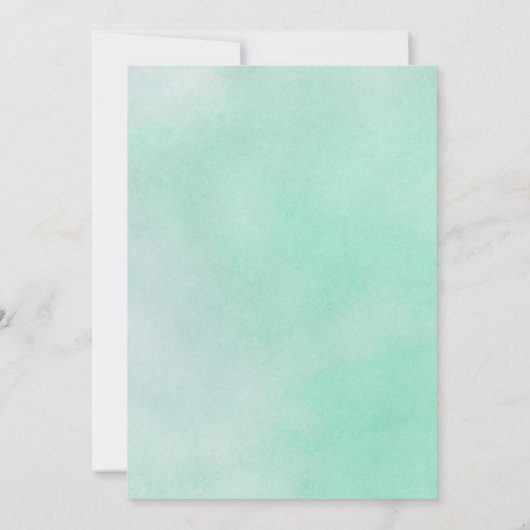 Grüne Wasserfarbe Twins Kinderdusche Einladung (Rückseite)