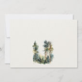 Grüne Wasserfarbe Wald Paare Dusche Einladung (Rückseite)