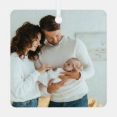 Grüne Wasserfarbe Weihnachtsbaum Personalisiertes Ornament Aus Metall (Rückseite)