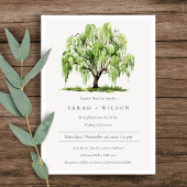 Grüne Wasserfarbe Willow Tree Farm Wedite Dankeskarte