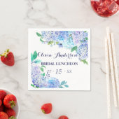 Grüne Wasserfarben Blue Hydrangea Bridal Luncheon Serviette (Beispiel)
