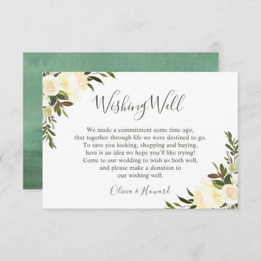 Grüne Wasserfarben Blumenzwiebeln wünschenswert Einladung (Vorne/Hinten)