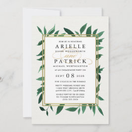 Grüne Wasserfarben Engagement Party Einladungen
