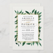 Grüne Wasserfarben Engagement Party Einladungen (Vorne/Hinten)