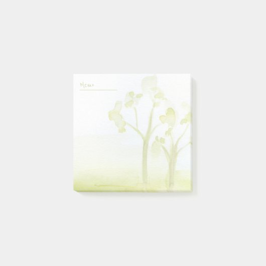 Grüne Wasserfarben Post-it Klebezettel (Vorderseite)